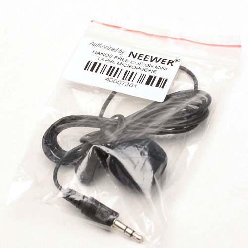 Neewer 3.5mm Hands Free Computer Clip on Mini Lapel Microphone (1x Lapel Microphone)