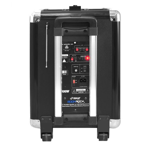 Pyle PCMX270B Boom Rock 400 Watt Bluetooth 10-Inch Portable PA Speaker System, Built-in Rechargeable Battery, Headset and Mic