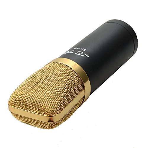 K-700 Condenser Microphone with Mic Shock Mount , Low-noise Cable , Microphone Sponge Cover Black for Karaoke, Sound Reinforcement