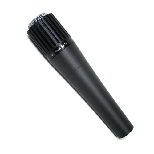 GLS Audio Instrument Microphone ES-57 & Mic Clip - Professional Series ES57 Dynamic Cardioid Mike Unidirectional - For Instruments, Drums, Percussion, Vocals, and more