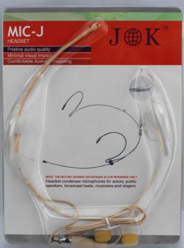 Beige Earhook Mini XLR Ta3f Pro Headworn Headset Head-mounted Microphone for AKG Samson Wireless- Omnidirectional Mic