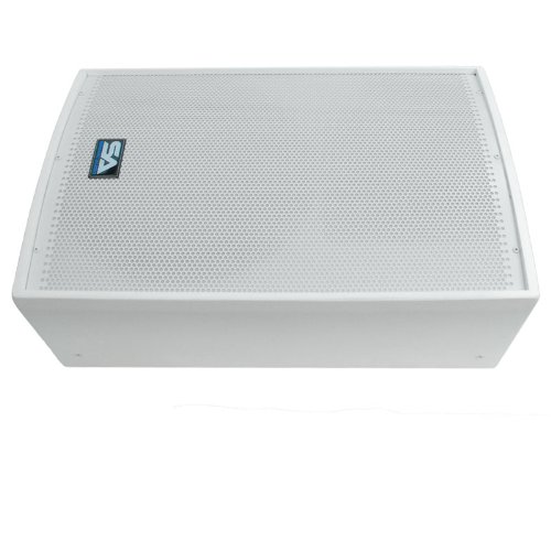 Seismic Audio - Pair of 15" White Church PA/DJ Speakers - White Textured Painted - Monitors