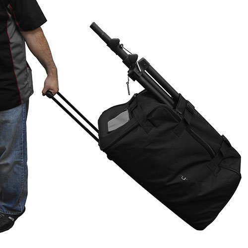 Odyssey BRLSPKLHW Series Speaker Trolley Bag with Pullout Handle and Wheels, Red