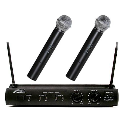 Audio2000s Awm6032u UHF Dual Channel Wireless Microphone System with Two Handheld Mic