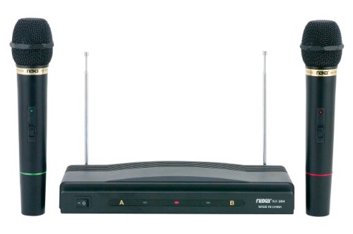 Naxa NAM-984 Dual Handheld Wireless Microphone Starter Kit with Wireless FM Receiver