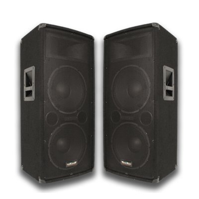 Seismic Audio - Pair of Dual 12" PA DJ SPEAKERS 10" FLOOR MONITORS 4 50' SPEAKER CABLES PRO AUDIO