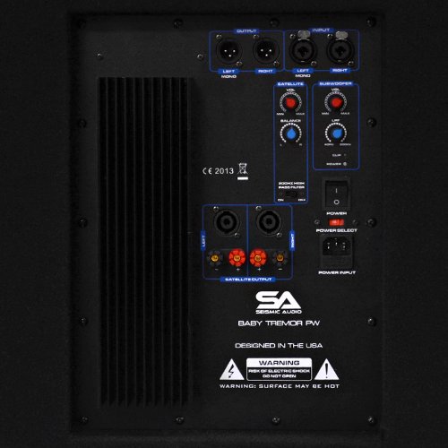Seismic Audio - Baby-Tremor_PW - Powered 15" Pro Audio Subwoofer Cabinet - 300 Watts RMS - PA/DJ Stage, Studio, Live Sound Active 15 Inch Subwoofer