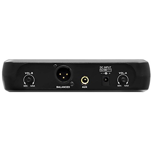 PylePro PDWM3400 Premier Series UHF Microphone System with 2 Body-Pack Transmitters, 2 Headsets and 2 Lavalier Mics