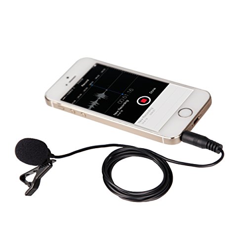 Movo PM10 Deluxe Lavalier Lapel Clip-on Omnidirectional Condenser Microphone for Apple iPhone, iPad, iPod Touch, Android & Windows Smartphones
