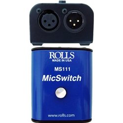 Rolls MS111 Mic Switch Latching or Momentary Microphone Mute Switch with Passes Phantom Power