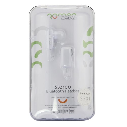 DBPOWER® White Handsfree Bluetooth A2DP Music Earbud Headphones for iPhone 4 4s 5 iPad mini iPad 1 2 3 4 Galaxy S 1 2 3 4 Note 1 2 HTC one M7 Sony L36h Nokia Lumia 920 and other Bluetooth Phone Tablet PC