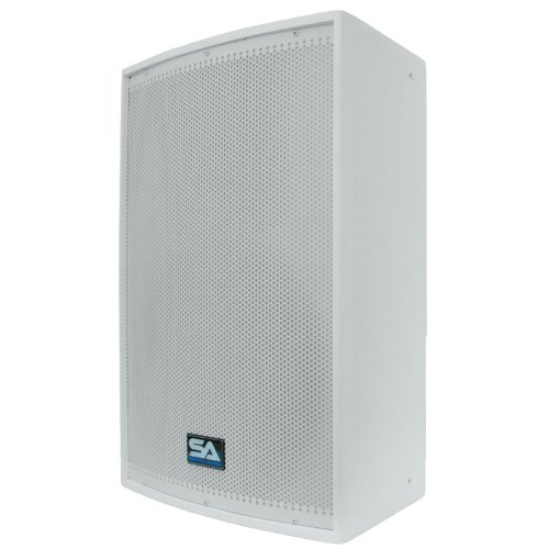 Seismic Audio - Pair of 15" White Church PA/DJ Speakers - White Textured Painted - Monitors