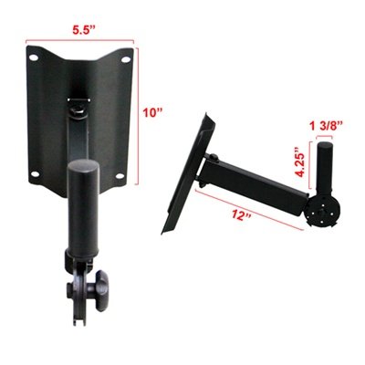 Seismic Audio - Pair (2) Wall Mount Metal PA Speaker Stand for Bands, Clubs, DJs, Karoake, Bars, Restaurants