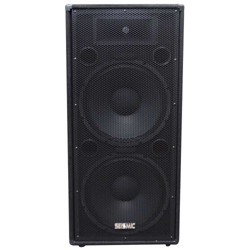 Seismic Audio - FL-155PC - Pair of Dual Premium 15" PA/DJ Speaker Cabinets with Titanium Horns - Wheel Kits and Rear Handles - 800 Watts RMS per Cabinet