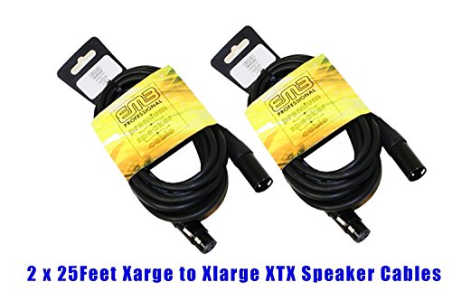 PACKAGE! 2 x JBL EON610 10" 2-WAY 1000W ACTIVE LOUDSPEAKERS WITH BLUETOOTH + 2x SPEAKER STANDS +2x XLARGE TO XLARGE XTX 25FT CABLES