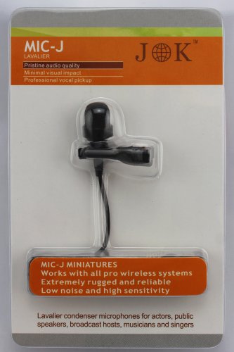 Pro Lavalier Lapel Microphone JK MIC-J 017 for Sennheiser Wireless Transmitter - Noise Cancelling Condenser Mic