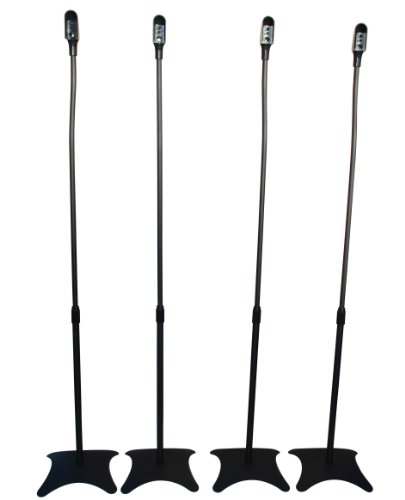 Lumi Universal Satellite Surround Sound Home Theater Theatre Speaker Stands - Black (Set of 4)