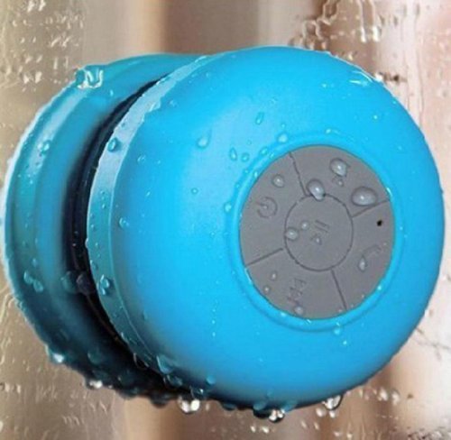 Towallmark 1PC Lovely Blue Waterproof Mini Wireless Bluetooth Suction Shower Car Handsfree Mic Speaker