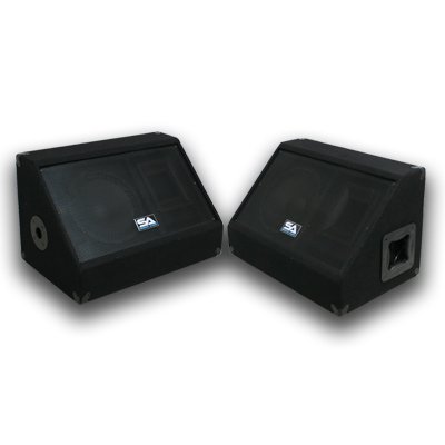 Seismic Audio - Pair of 15" PA DJ SPEAKERS 10" FLOOR MONITORS 4 SPEAKER CABLES PRO AUDIO - Band, Bar, Wedding