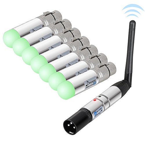 Donner 8pcs DMX512 DMX Dfi DJ 2.4G Wireless 7 Receiver with Tricolor LED Indicators & 1 Transmitter LED Lighting Control