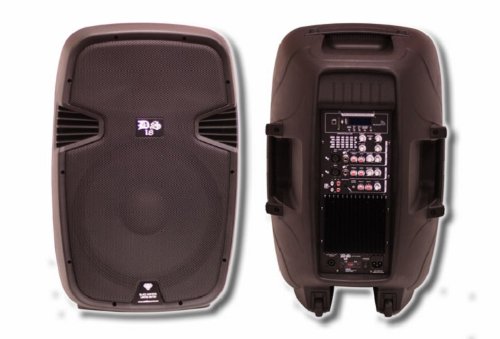 DS18 DS-PA15EQBT 15-Inch 2,000 Watts 2-Way Powered/Active Speaker Box with BT/FM/USB/SD/EQ and Guitar Inputs