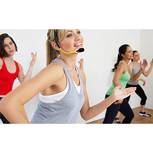 Pyle PMKWR4 Flexible Waterproof/Sweatproof Headset Microphone for Exercise and Fitness, Condensor, Omni-Directional, Standard 3.5mm Connector