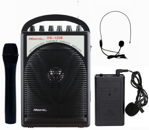 HISONIC HS120B Portable PA System with Wireless Microphones Black
