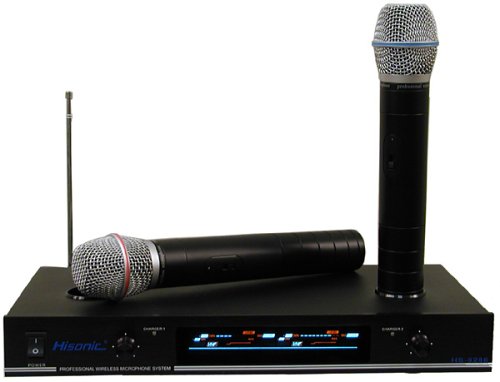 Hisonic VHF Dual Rechargeable Wireless Microphone System, HS8286.