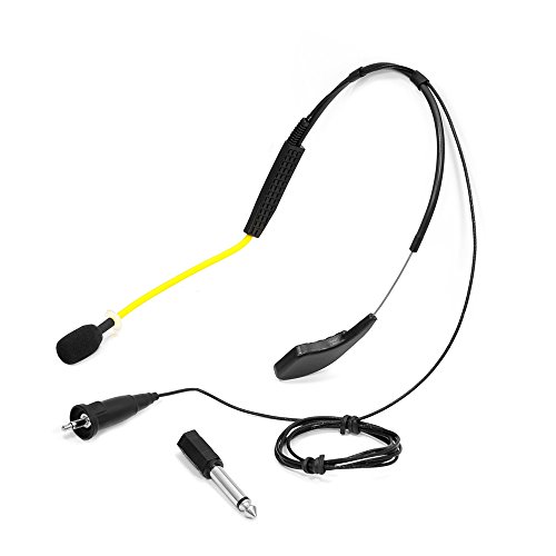 Pyle PMKWR4 Flexible Waterproof/Sweatproof Headset Microphone for Exercise and Fitness, Condensor, Omni-Directional, Standard 3.5mm Connector