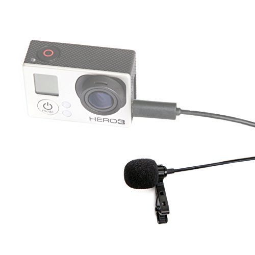 Movo GM100 Lavalier Lapel Clip-on Omnidirectional Condenser Microphone for GoPro HERO3, HERO3+ & HERO4 Black, White & Silver Editions