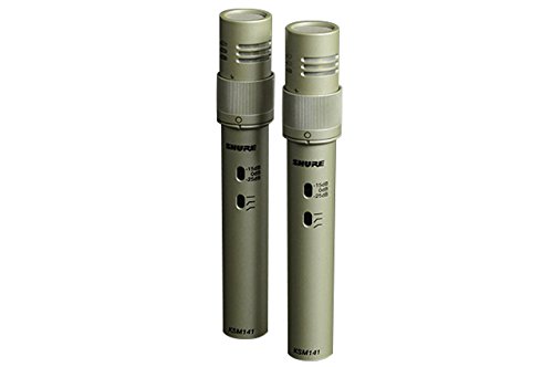 Shure KSM141/SL Stereo Pair with (2) KSM141, (2) Foam Windscreens, A27M Stereo Microphone Adapter and Carrying Case