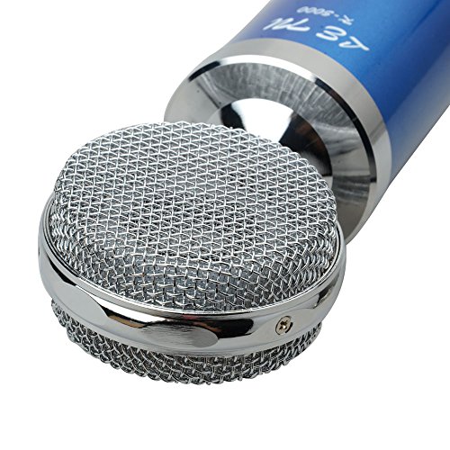 MicroMall(TM) K-5000 Condenser Microphone + Shock Mount + Low-noise Cable + Microphone Sponge Cover Blue
