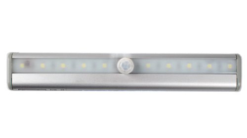 hkbayi New Auto 10 LED PIR IR Infrared Motion Detector Wireless Sensor Closet Cabinet bar Light Lamp white