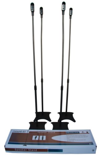 Lumi Universal Satellite Surround Sound Home Theater Theatre Speaker Stands - Black (Set of 4)