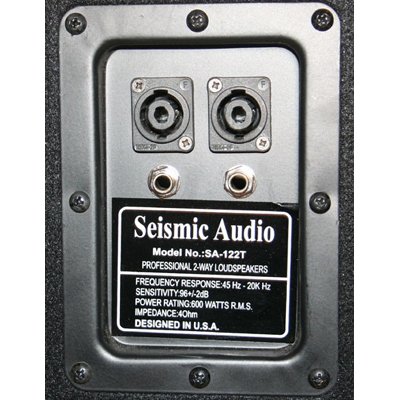 Seismic Audio - Pair of Dual 12" PA DJ SPEAKERS 10" FLOOR MONITORS 4 50' SPEAKER CABLES PRO AUDIO