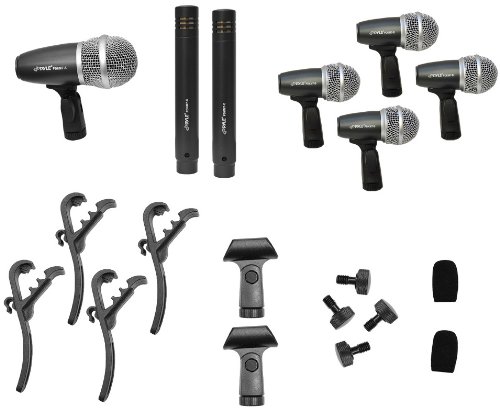 Pyle-Pro PDKM7 7 Microphone Wired Drum Kit with Mounting Accesories