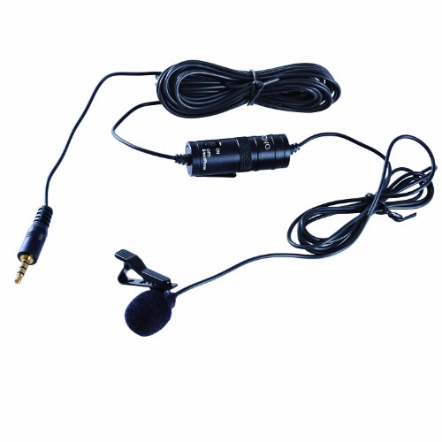 Movo LV1 Lavalier Lapel Clipon Omnidirectional Condenser Microphone