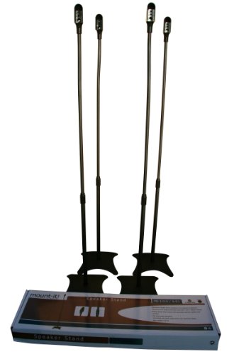 Lumi Universal Satellite Surround Sound Home Theater Theatre Speaker Stands - Black (Set of 4)
