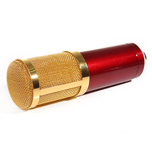 MeGooDo Condenser Microphone Professional Audio Studio Recording Microphone with Shock Mount(Red)