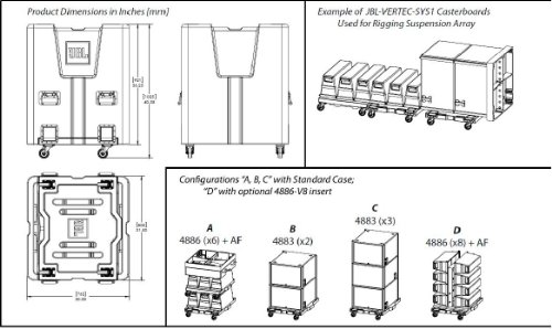 JBL Transport Case for Vertec Subcompact 4886/4883 Speaker - Black (JBL-VERTEC-SYS1)