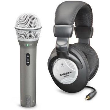 Samson Q2U Handheld Dynamic USB Microphone with Headphones and Accessories
