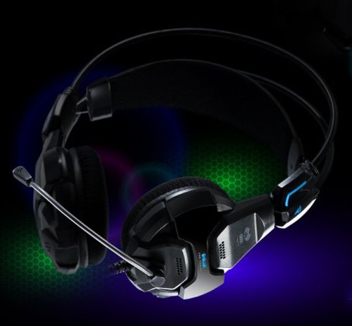 amtonseeshop Black E-3lue Cobra Hs707 Blue Light Gaming Headsets & Microphone Gamer MSN Skype