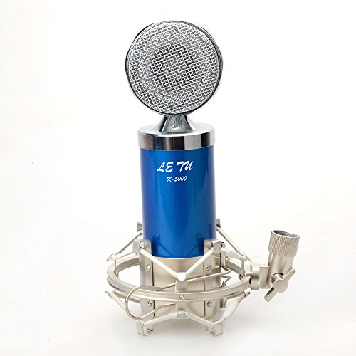 MicroMall(TM) K-5000 Condenser Microphone + Shock Mount + Low-noise Cable + Microphone Sponge Cover Blue