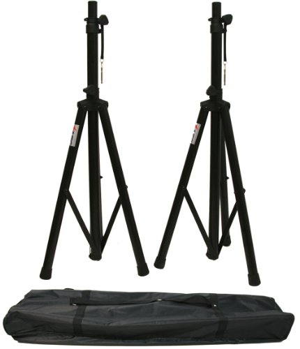 ASC (2) Pro Audio Mobile DJ PA Speaker Stands or Lighting 6 Foot Adjustable Height Tripod & Nylon Travel Bag
