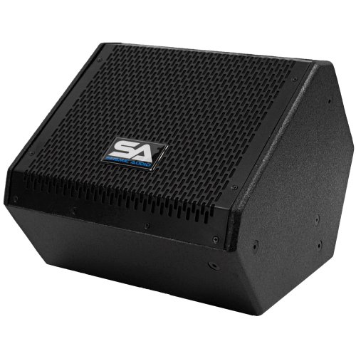 Seismic Audio - SAX-8M-Pair - Pair of Compact 8 Inch 2-Way Coaxial Floor / Stage Monitors with Titanium Horns