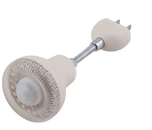 hkbayi IR Sensor Light Flexible PIR Infrared Motion Detection 1.8W Lamp Bulb US Plug light 110V-220V pure white