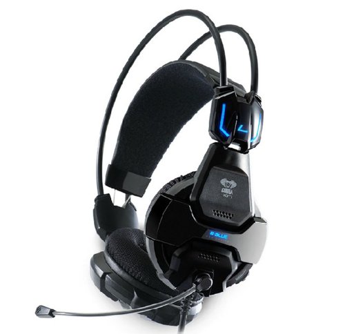 amtonseeshop Black E-3lue Cobra Hs707 Blue Light Gaming Headsets & Microphone Gamer MSN Skype