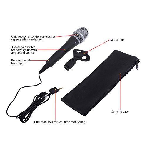 Neewer® Unidirectional Dynamic Vocal Instrument Handheld Mic Microphone for iPhone4/4s/5/5s/5c/6/iPod touch/iPad and Other Mobile Devices for Singing or Speaking on the Stage