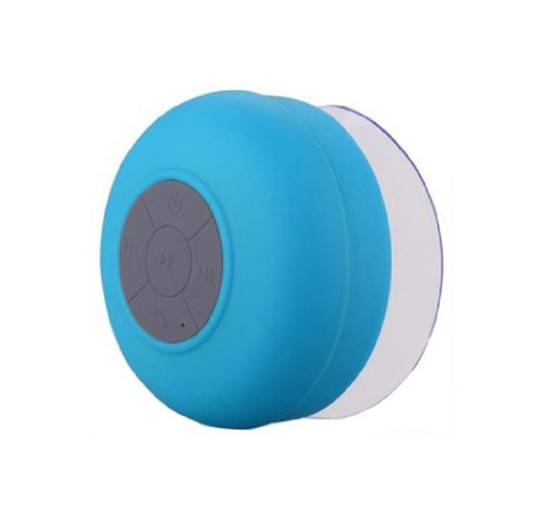 Towallmark 1PC Lovely Blue Waterproof Mini Wireless Bluetooth Suction Shower Car Handsfree Mic Speaker