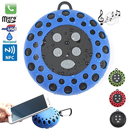 Boriyuan New Ultra-Portable Honeycomb Pattern Outdoor Sports Speaker Waterproof Bluetooth Wireless Stereo with NFC HiFi Speaker Shower Pool Car Hands-free Mic for Apple iPhone 3 3G 3S 4 4S 5 5C 5S / 4.7'' iphone 6 / 5.5'' iPhone 6 Plus, iPad 2 3 4 5 Air Mini, Samsung Galaxy S5 I9600/ S4 I9500/ S4 Mini/ Note 2 N7100/ Note 3 N9000/ Note 4/ Mega 6.3 I9200, LG G2/ G3/ G Flex/ G Pro 2, Sony Xperia Z L36h/ Z1S/ Z2, Motorola Moto G/ X, Blackberry Z10/ Z30, HTC One M7/ Max/ M8, Nokia Lumia 920 520 1020 1520, Google Nexus and All Bluetooth-enabled Mobile Phones, Mp3 MP4 Players, Tablets, PC and Laptops etc - Blue